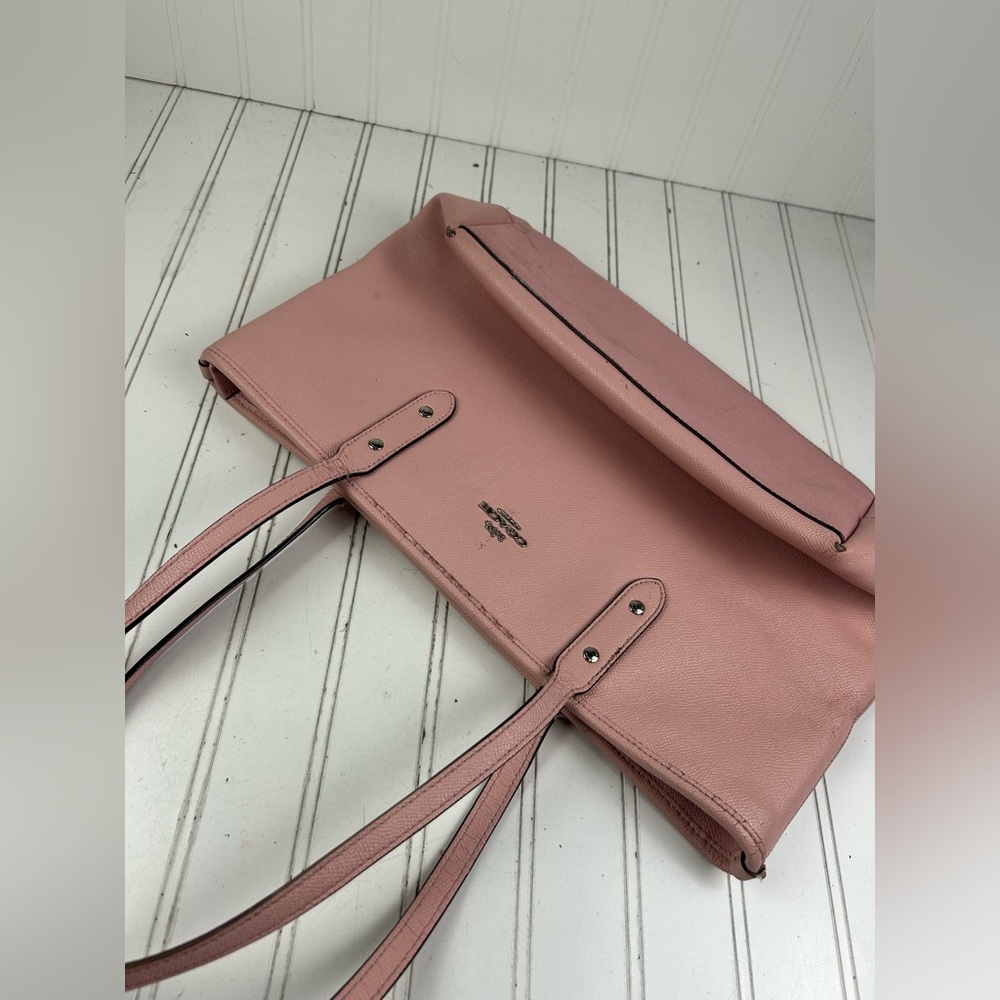 Coach Pink Y2K Crossgrain Leather Large City Zip Tote Shoulder Bag - Picture 7 of 12